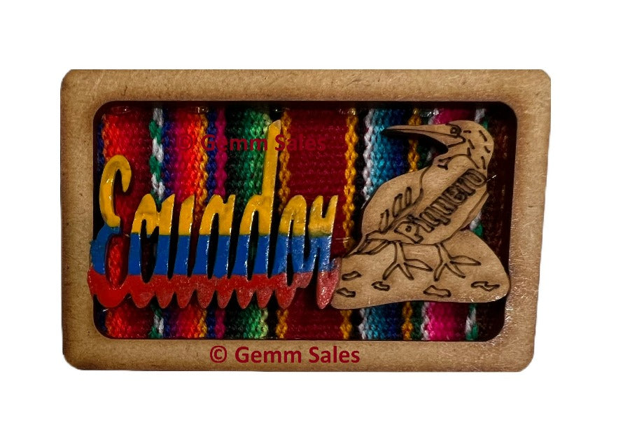 Authentic Ecuador Jacana Piquero Bird Wood Magnet Souvenir