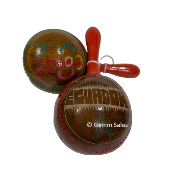 Authentic Ecuador Maracas Handmade, Large
