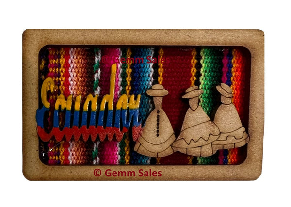 Authentic Ecuador Serranas Wood Magnet Souvenir