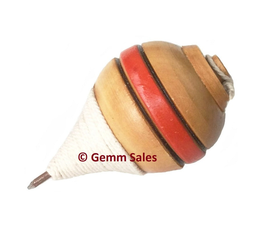 Authentic Ecuador Wood Spinning Top with Metal Tip (Trompo)