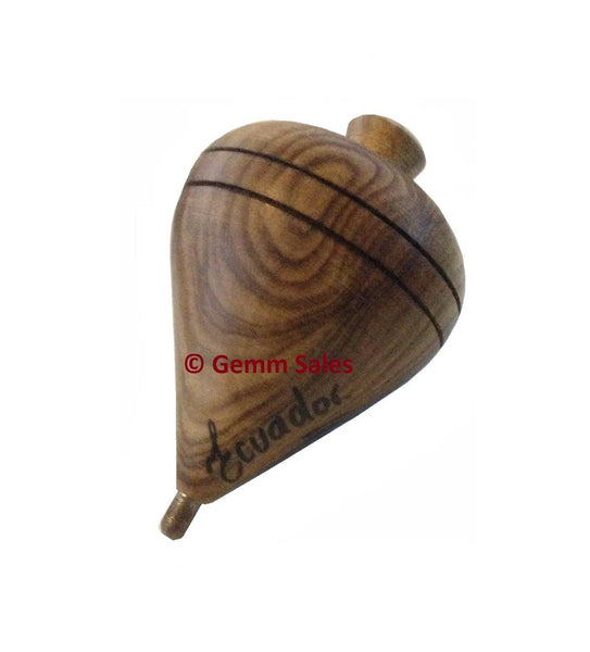 Authentic Ecuador Wood Spinning Top with Metal Tip (Trompo) Guayacan Tree