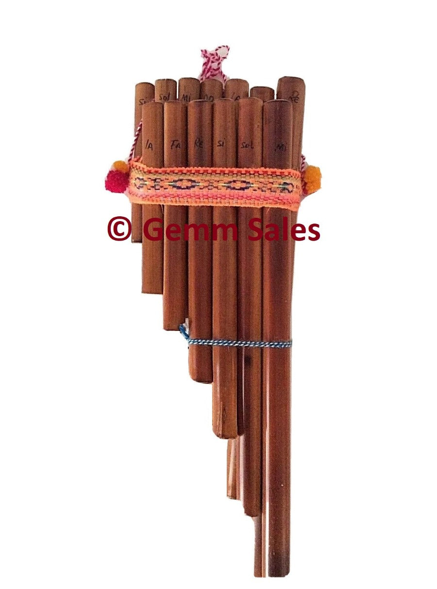 Authentic Ecuador Bamboo Pan Pipe, 13 Canes