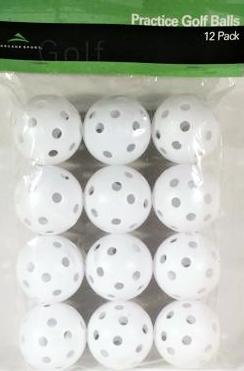 Cascade Sport Practice Golf Balls, 12 Pack, Limited Flight Wiffle Plastic Balls