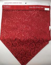 Celebrate It Christmas Table Runner, 13" x 72", Glittery Red