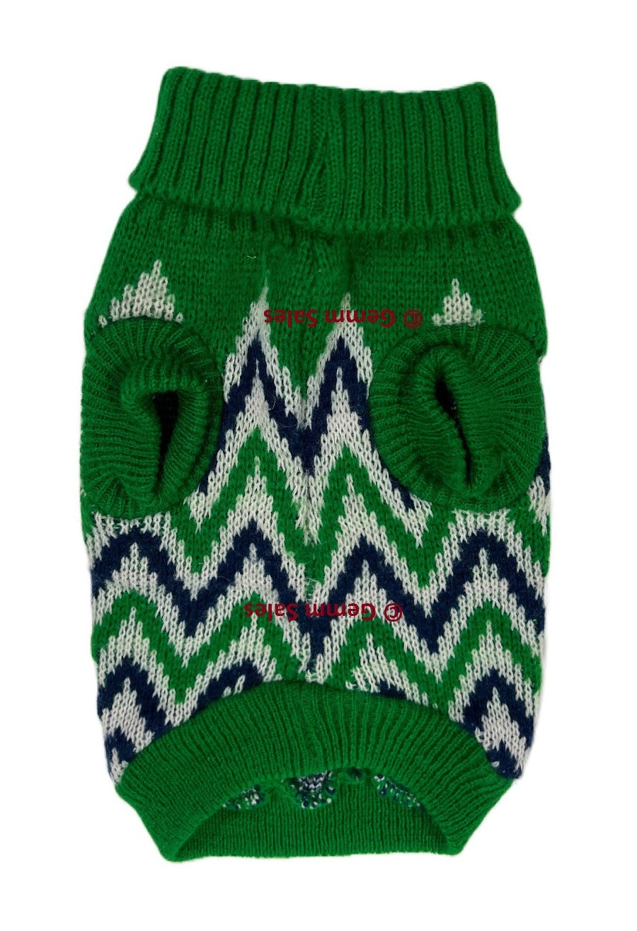 Chevron Print Dog Sweater - Small Medium