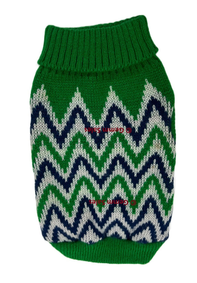 Chevron Print Dog Sweater - Small Medium