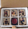 Christmas Candle Small Crock Set, Hand Painted Christmas Snowman, Set of 6