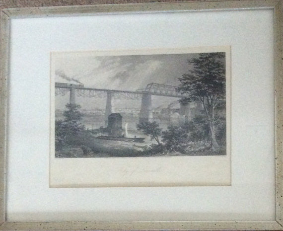 Vintage Framed "City Of Louisville " Lithograph By E. F. Brandard
