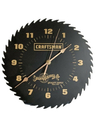 Vintage Craftsman Circular Blade Wall Clock - Black