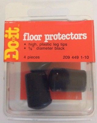 Do-it Floor Plastic Leg Tips Protectors, Set of 4, Black