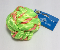 Dog Rope Ball, Dog Toy - Bright Green