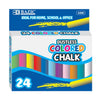 BAZIC Dustless Chalk, Assorted Colors, 24 Count Box