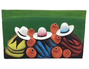 Authentic Ecuador FOLK ART Terra Cotta Wall Art Handmade in Ecuador