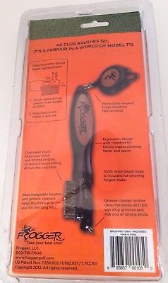 Frogger BrushPro Gray, Golf Club Golf Spikes Cleaning Brush