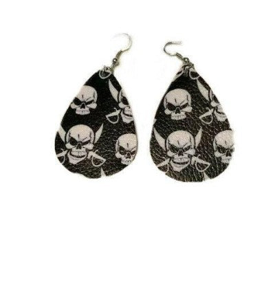 Halloween Skull Pattern Drop Earrings One Pair