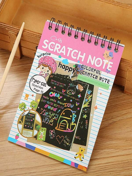 DIY Scratch Book Notepad with Wooden Scratch Pen