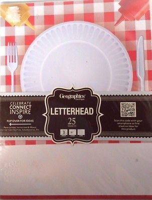 Geographics Geopaper Letterhead 25 Sheets, Summer Block Party/Picnic