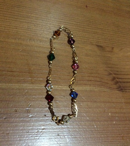 Gold Bracelet - 14kt Multi Color Stones