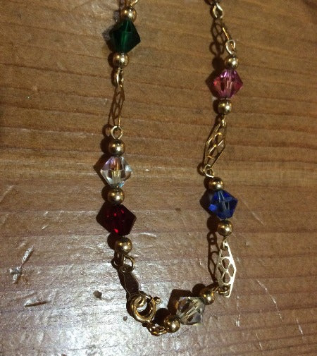 Gold Bracelet - 14kt Multi Color Stones
