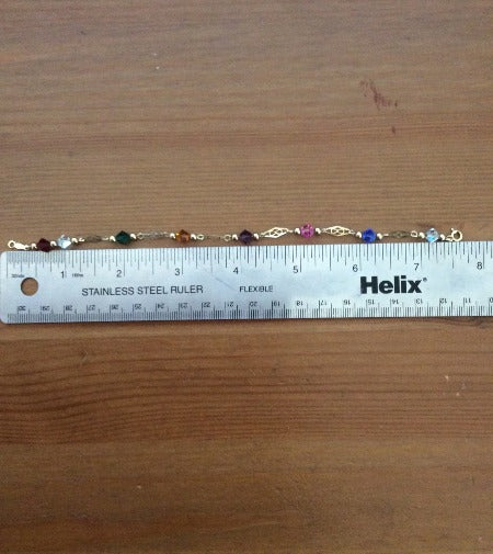 Gold Bracelet - 14kt Multi Color Stones