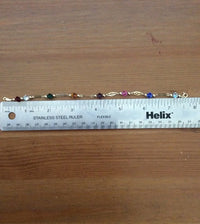 Gold Bracelet - 14kt Multi Color Stones