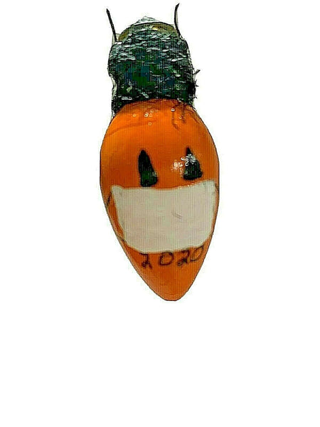 Halloween Jack-O-Lantern with Face Mask Light Bulb Handmade