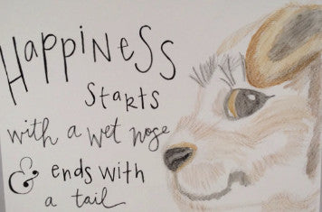 Inspirational Quote "Happiness Starts", Hand Painted by Casai Prints