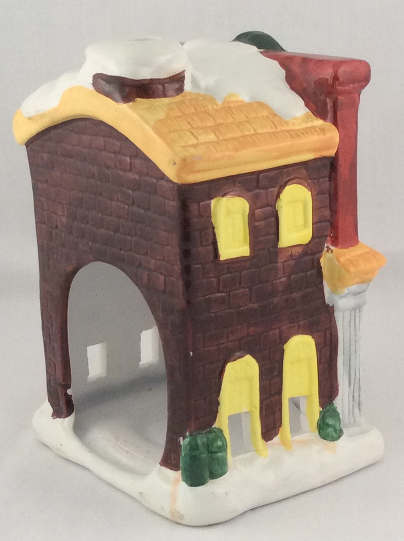 Holiday Village Hand-Painted Ceramic Candle Holder - General Store