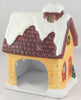 Holiday Village Hand-Painted Ceramic Candle Holder - School House