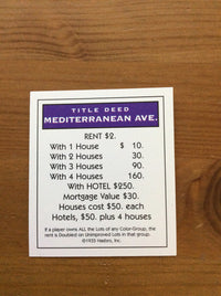 Monopoly Replacement Pieces - Property Title Deed Cards