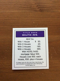 Monopoly Replacement Pieces - Property Title Deed Cards