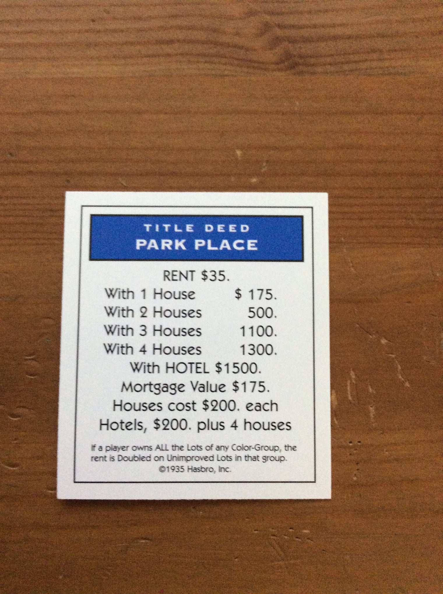 Monopoly Replacement Pieces - Property Title Deed Cards