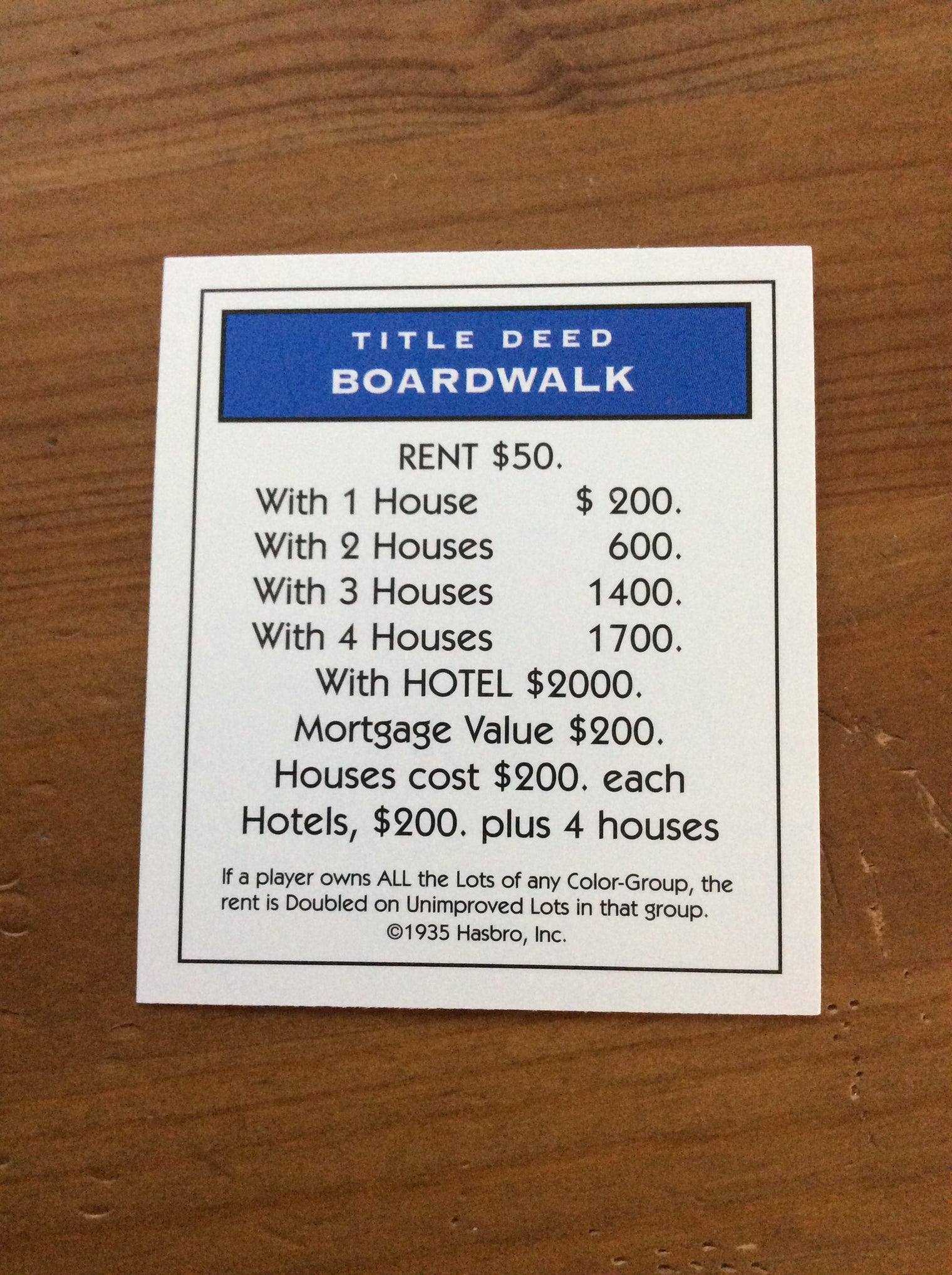 Monopoly Replacement Pieces - Property Title Deed Cards