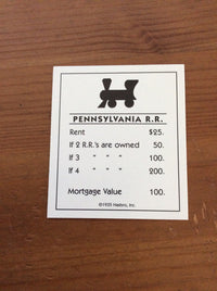 Monopoly Replacement Pieces - Mortgage Cards