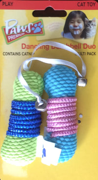 Paws Premium Dangling Dumbbell Duo - Cat Toy