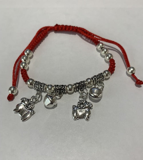 Chinese Zodiac Signs Pendant Red String Bracelet - Goat