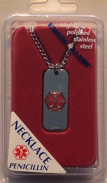 Medical Alert I.D. - Penicillin Patient Necklace