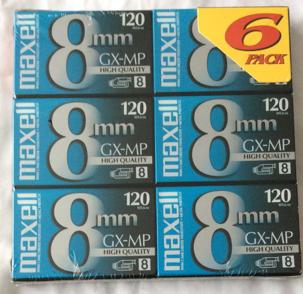 Maxell 8mm Camcorder Videotapes High Quality GX-MP 120, 6 Pack