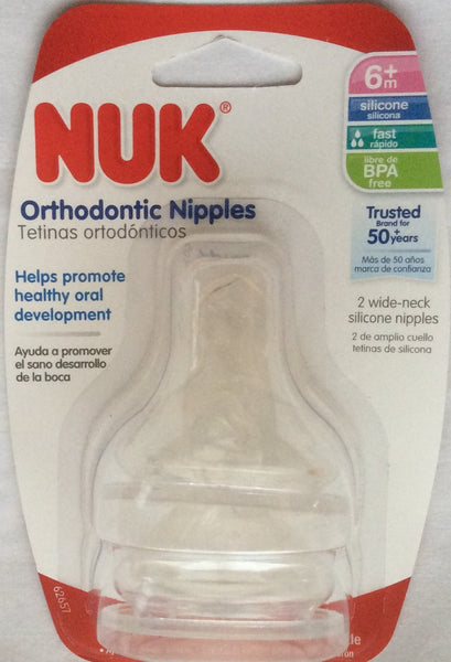 Nuk Wide-Neck Nipples 6+ Fast flow