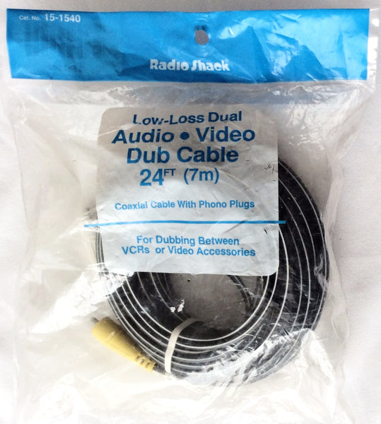 RadioShack Low-Loss Audio, Video Dub Cable 24 Ft (7m), Coaxial Cable With Phono Plugs