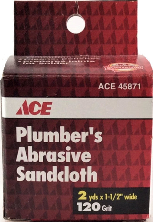 Plumber's Abrasive Sandcloth, 2 yds x 1-1/2" Wide, 120 Grit