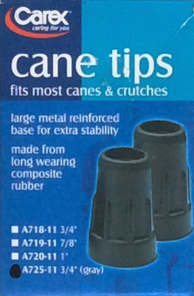 Carex Cane Tips, Set of 2 - Gray