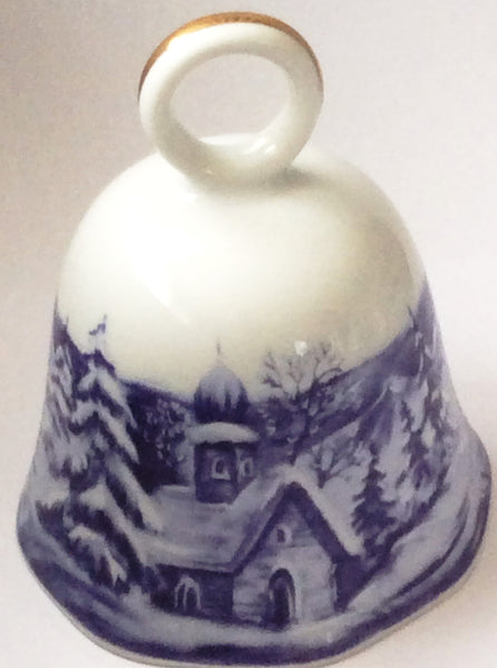 Scherzer (West Germany) Porcelain Bell - Winter Wonderland Bell