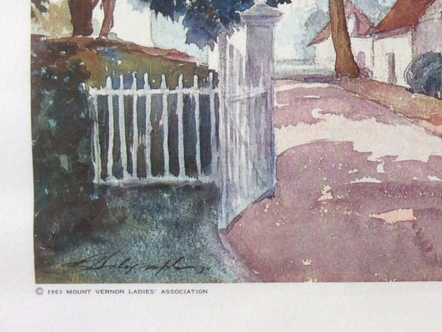 "The North Lane At Mount Vernon" The Home of General Washington, Vintage Painting 1963