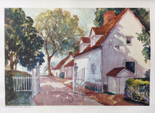 "The North Lane At Mount Vernon" The Home of General Washington, Vintage Painting 1963