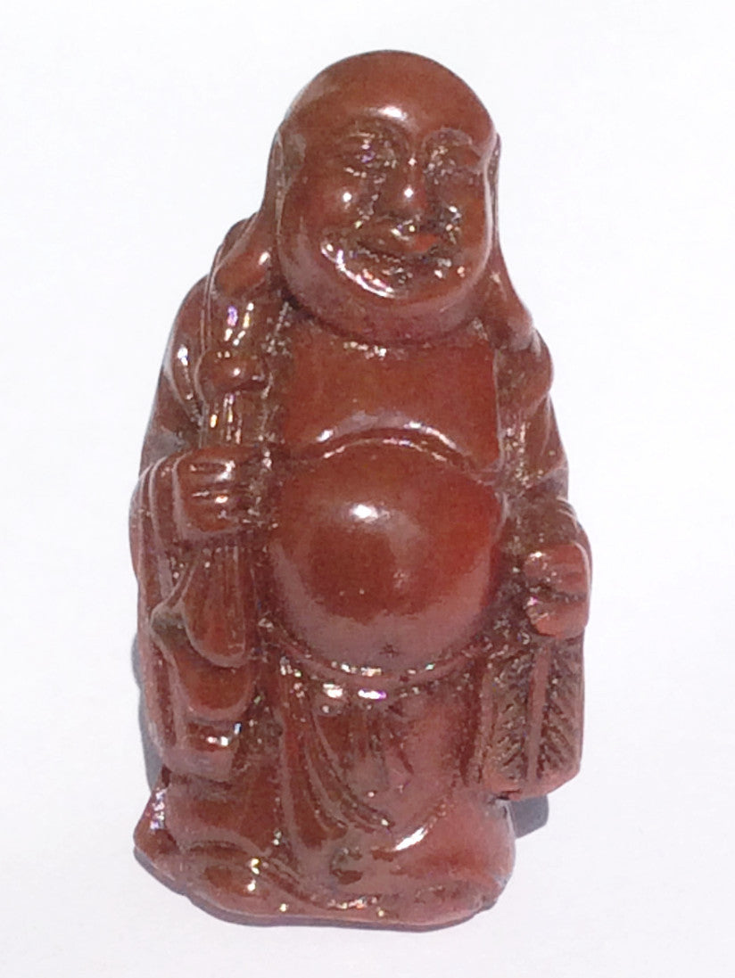 Red Laughing Buddha (Budai or Hotei) Figure