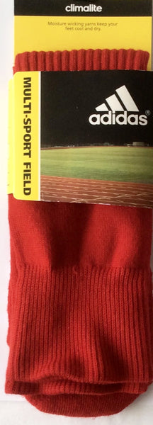 Adidas Multi-Sport Climalite Field Socks, Small Red