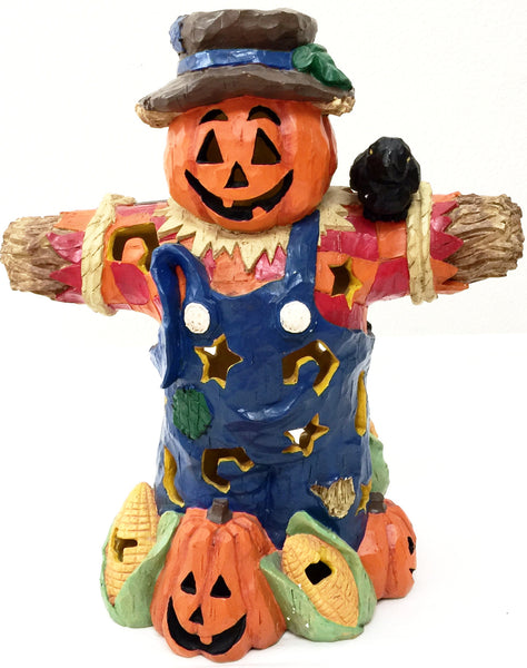 Primitive Halloween Scarecrow 17" Tall Decoration