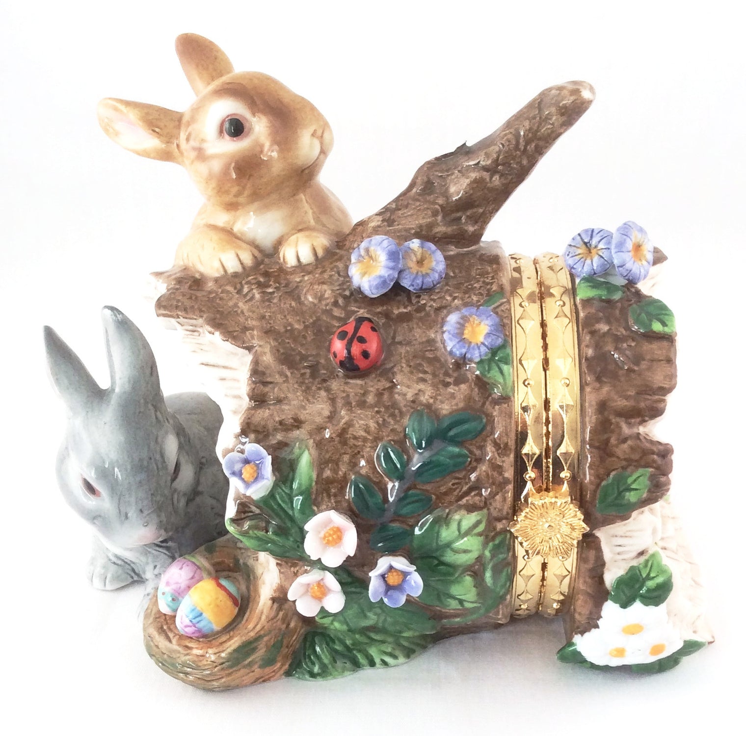 CWC Porcelain Easter Bunny Hinged Trinket Box