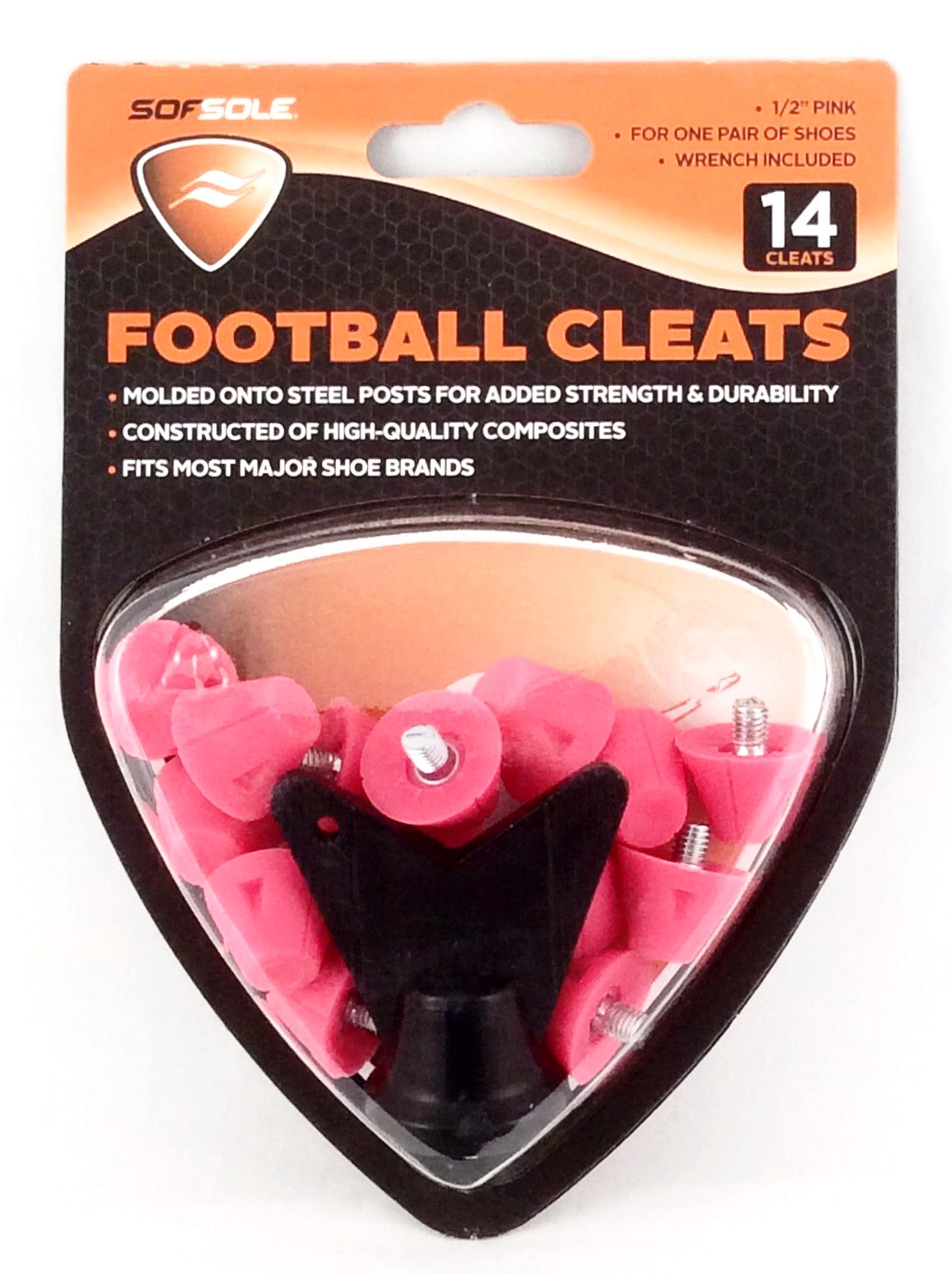 Sof Sole Football Cleats 1/2" Pink - 14 Cleats Pack